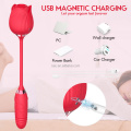 SacKnove Handheld 10 Speed Vibrating Sexy Rose Shaped Rose Wand Vagina Sucking Vibrator Rose Sex Toy For Women Adult